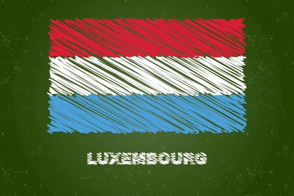 Bandeira Luxemburgo Com Efeito Giz Sobre Quadro Negro Verde Desenho —  Vetores de Stock