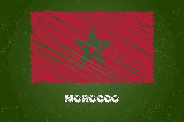 Bandeira Marrocos Com Efeito Giz Quadro Verde Desenho Mão Conceito —  Vetores de Stock