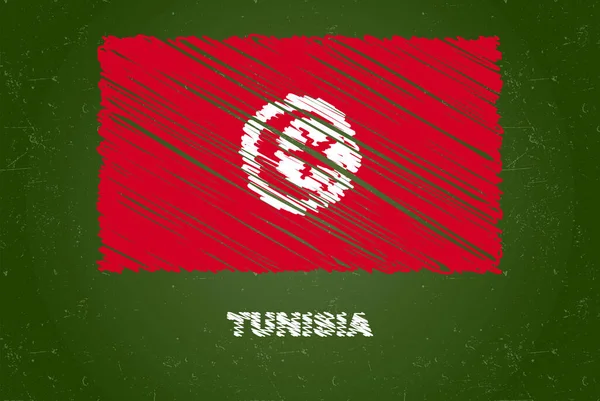 Bandeira Tunísia Com Efeito Giz Quadro Verde Desenho Mão Conceito —  Vetores de Stock
