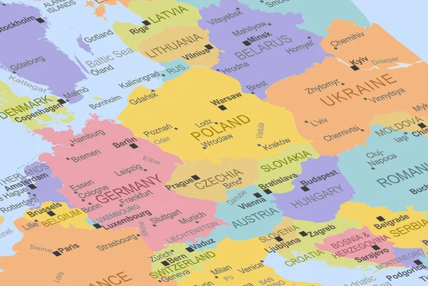 Czechia Middle Europe Map Primo Piano Czechia Idee Viaggio Destinazione — Vettoriale Stock