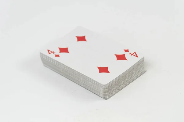 Jugando Las Cartas Baraja Cartas Aislada Sobre Fondo Blanco Jugando — Foto de Stock