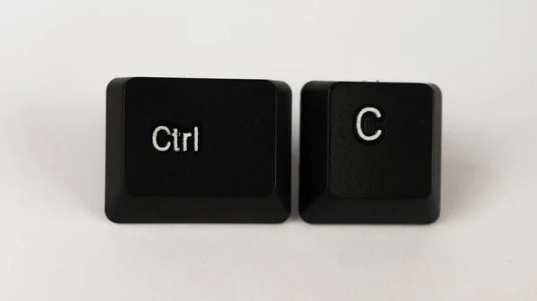 Texto Abreviado Ctrl Creado Con Teclas Teclado Aisladas Bckground Blanco — Foto de Stock