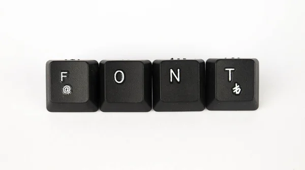 Font Text Created Keyboard Keys Isolated White Background Computer Terminology — Stock Fotó
