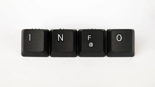 Info Text Created Keyboard Keys Isolated White Background Ορολογία Υπολογιστών — Φωτογραφία Αρχείου