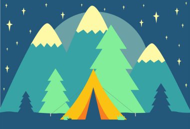 Kamp arkaplan grafikleri Vektör Flockedesign