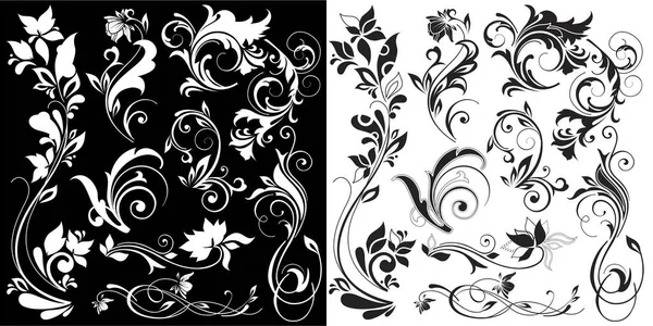 floral decorative elements vector design flockedesign