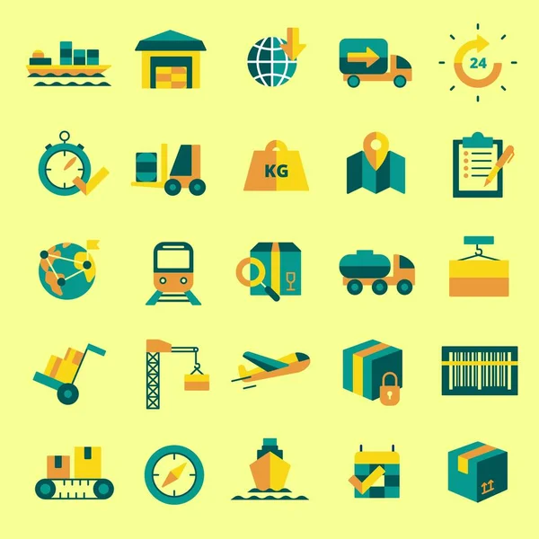 logistics icons set vector design flockedesign