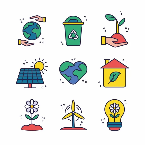  Eco Energy Icons Vector Design Flockedesign