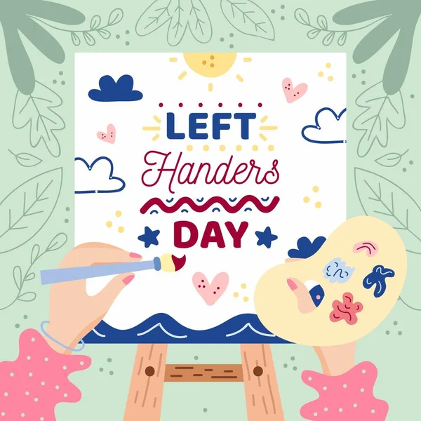 Left Handers Day Vector Design Learn To Write International Left Handers Day Flockedesign 