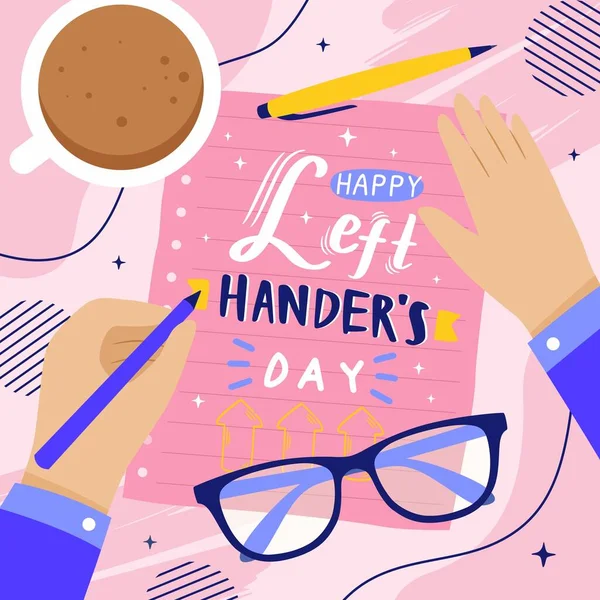 Left Handers Day Vector Design Learn To Write International Left Handers Day Flockedesign 