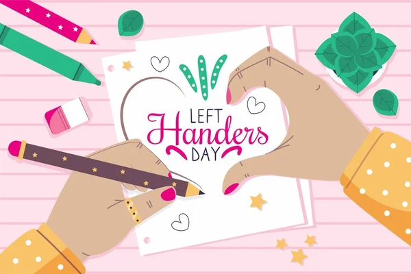 Left Handers Day Vector Design Learn To Write International Left Handers Day Flockedesign 