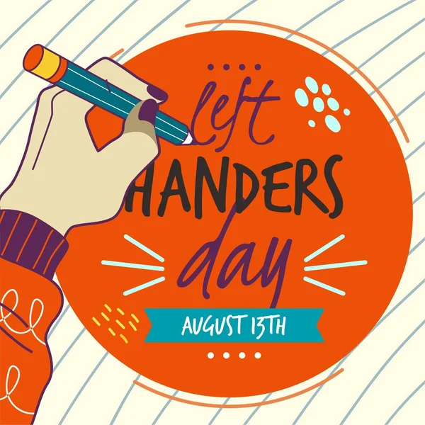 Left Handers Day Vector Design Learn To Write International Left Handers Day Flockedesign 