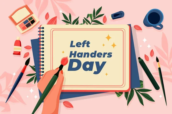 Title: Left Handers Day Vector Design Learn To Write International Left Handers Day Flockedesign