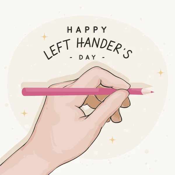 Título Left Handers Day Diseño Vectorial Aprende Escribir Día Internacional — Archivo Imágenes Vectoriales