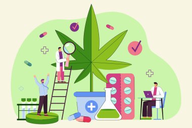 CannABIS Yağ Günü İllüstrasyon Vektörü Sağlık Yaprağı Grafikleri Sevmek İçin Mükemmel