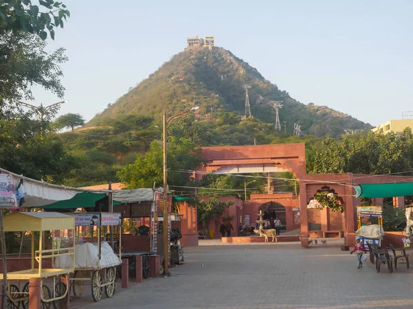 Gayatri Mata Hinduistická Bohyně Horský Chrám Pushkar — Stock fotografie