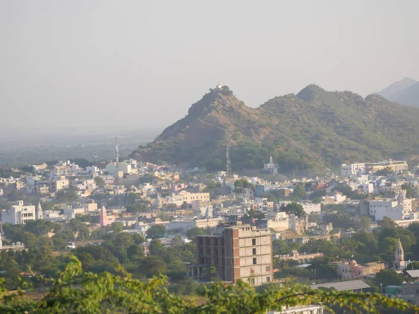 Pushkar Krajobraz Miasta Widok Góry — Zdjęcie stockowe