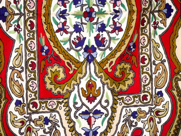 旧红地毯纹理的一部分 抽象装饰品 — 图库照片