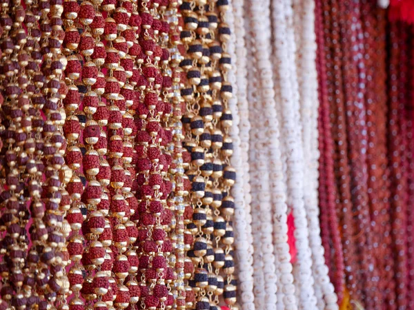 Strings Beads Jewellery Selling Street Shop Market Artificial Jewellery String — Stock Photo, Image