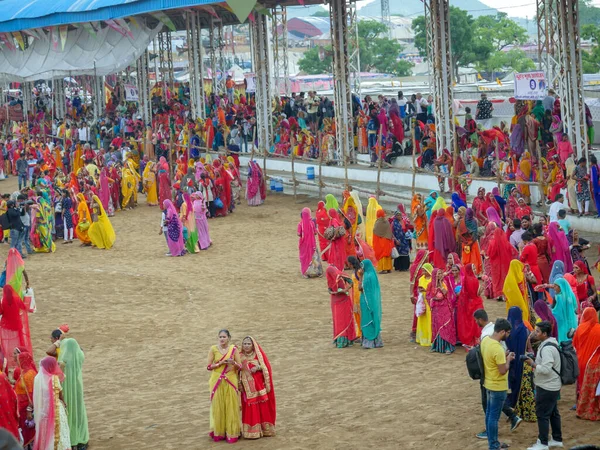 Pushkar Rajasthan India November 2019 Village Women Showing Dance Performance — Stock Photo, Image