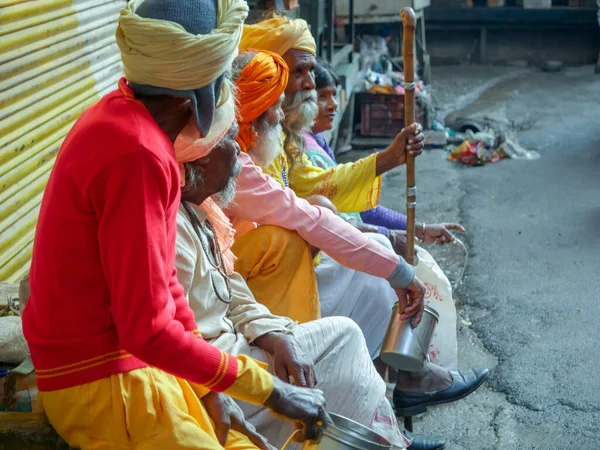 Pushkar Rajastán India Noviembre 2019 Religión Hindú Saint Sienta Fuera —  Fotos de Stock