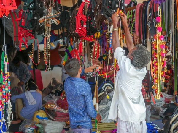 Pushkar Rajasthan India November 2019 Street Market Rural India Crowded — ストック写真