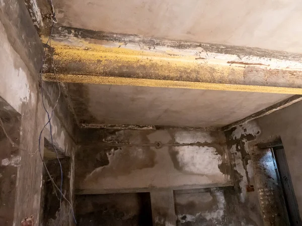 Abandoned old house inside view in Indian city. Under constrction old home in india.