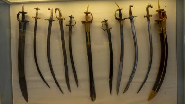 Old Swords display on wall.