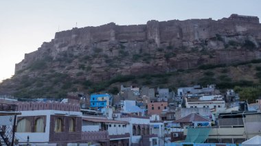 Jodhpur Rajasthan, India  February 1, 2014 : Ancient old fort mehrangarh in jodhpur city, Rajasthan, India