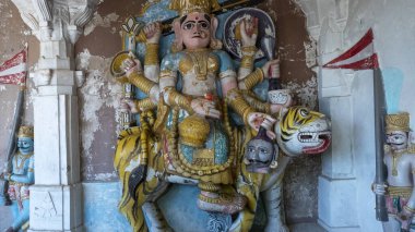 Jodhpur Rajasthan, India  February 1, 2014 : Old Hindu God idols in Mandore Garden jodhpur city, Rajasthan, India