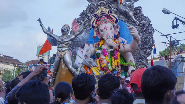 Mumbai Maharashtra India Septiembre 2017 Dios Hindú Indio Ganesh Visarjan —  Fotos de Stock