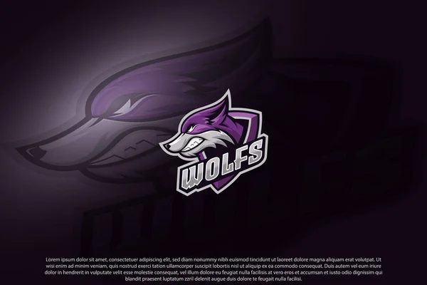 Wolf Mascot Best Logo Design Good Use Symbol Identity Emblem — Vector de stock