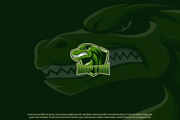 Raptor Mascota Mejor Diseño Logotipo Buen Uso Para Insignia Emblema — Vector de stock