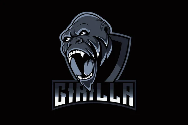 Gorila Mascota Mejor Diseño Logotipo Buen Uso Para Insignia Emblema — Vector de stock