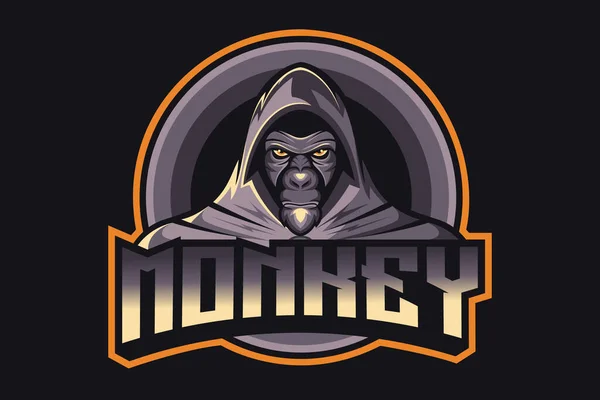 Monkey Mascot Logo Good Use Symbol Identity Emblem Badge More — Vector de stock