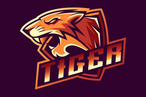 Tiger Mascot Logo Good Use Symbol Identity Emblem Badge More — Vector de stock