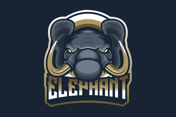 Elephant Mascot Logo Good Use Symbol Identity Emblem Badge More — Vector de stock