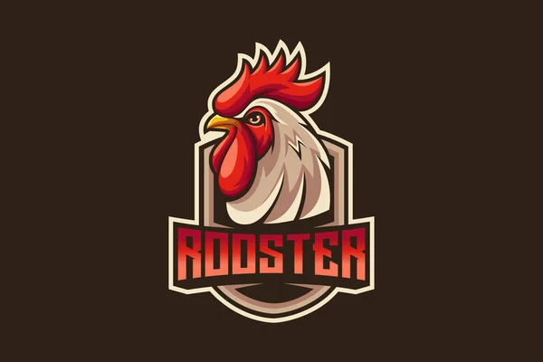 Rooster Mascot Logo Good Use Symbol Identity Emblem Badge More —  Vetores de Stock