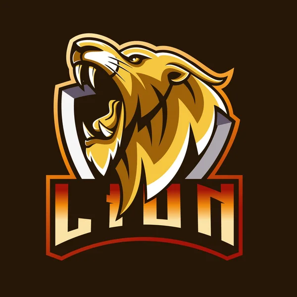 Lion Mascot Logo Good Use Symbol Identity Emblem Badge More — Vector de stock