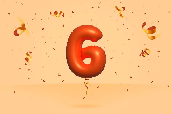 Číslo Prodej Sleva Propagace Realistické Konfety Fólie Orange Helium Balón — Stockový vektor