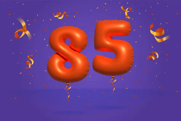 Номер Скидка Рекламу Реалистичных Конфетти Foil Оранжевый Гелий Воздушный Шар — стоковый вектор
