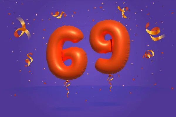 Numéro Promo Vente Hors Promotion Faite Confettis Réalistes Feuille Orange — Image vectorielle