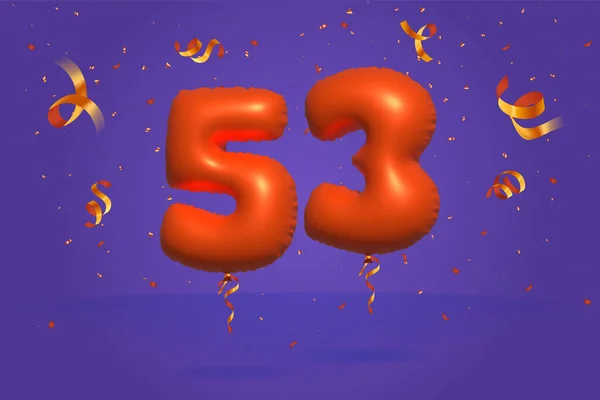 Číslo Prodej Sleva Propagace Realistické Konfety Foil Orange Helium Balón — Stockový vektor