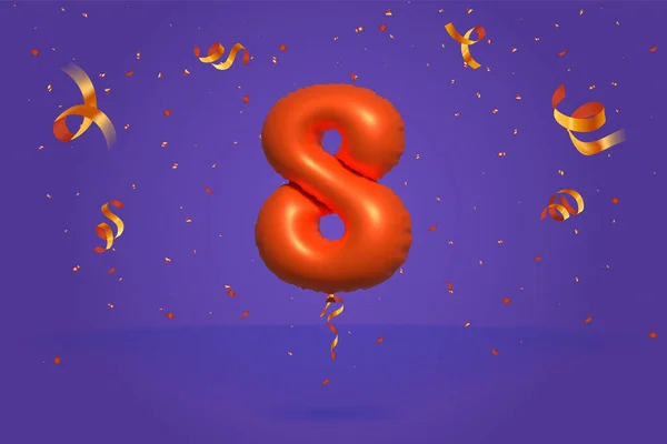 Numéro Promo Promo Rabais Faite Confettis Réalistes Foil Orange Vecteur Illustration De Stock