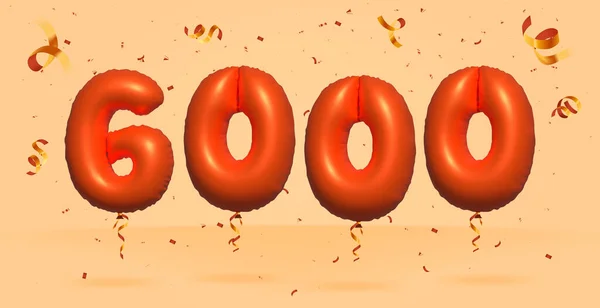 Numéro 6000 Promo Rabais Promotion Faite Confettis Réalistes Foil Orange Vecteur En Vente