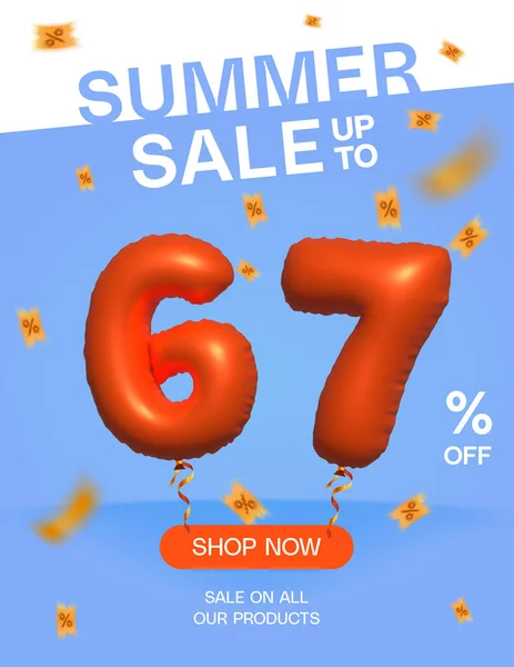 Balloon Summer Sale Banner Shop Now Sale All Our Products — Stock Vector