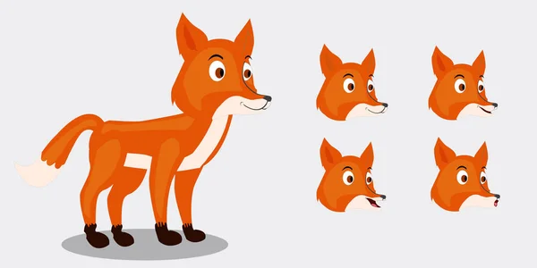 Cartoon fox character with  different  expansion