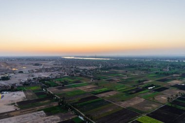 Sıcak Hava Balonu. Luxor, Mısır. Yüksek kalite fotoğraf