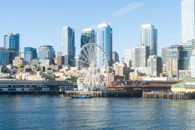 Seattle Skyline 'da. Yüksek kalite fotoğraf
