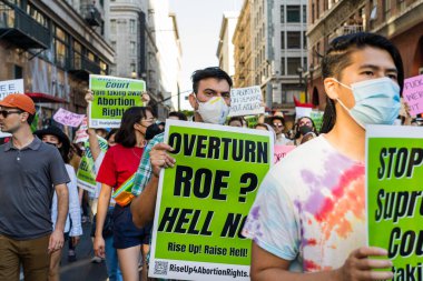 Roe, Wade 'e karşı. Los Angeles şehir merkezinde protesto. Yüksek kalite fotoğraf